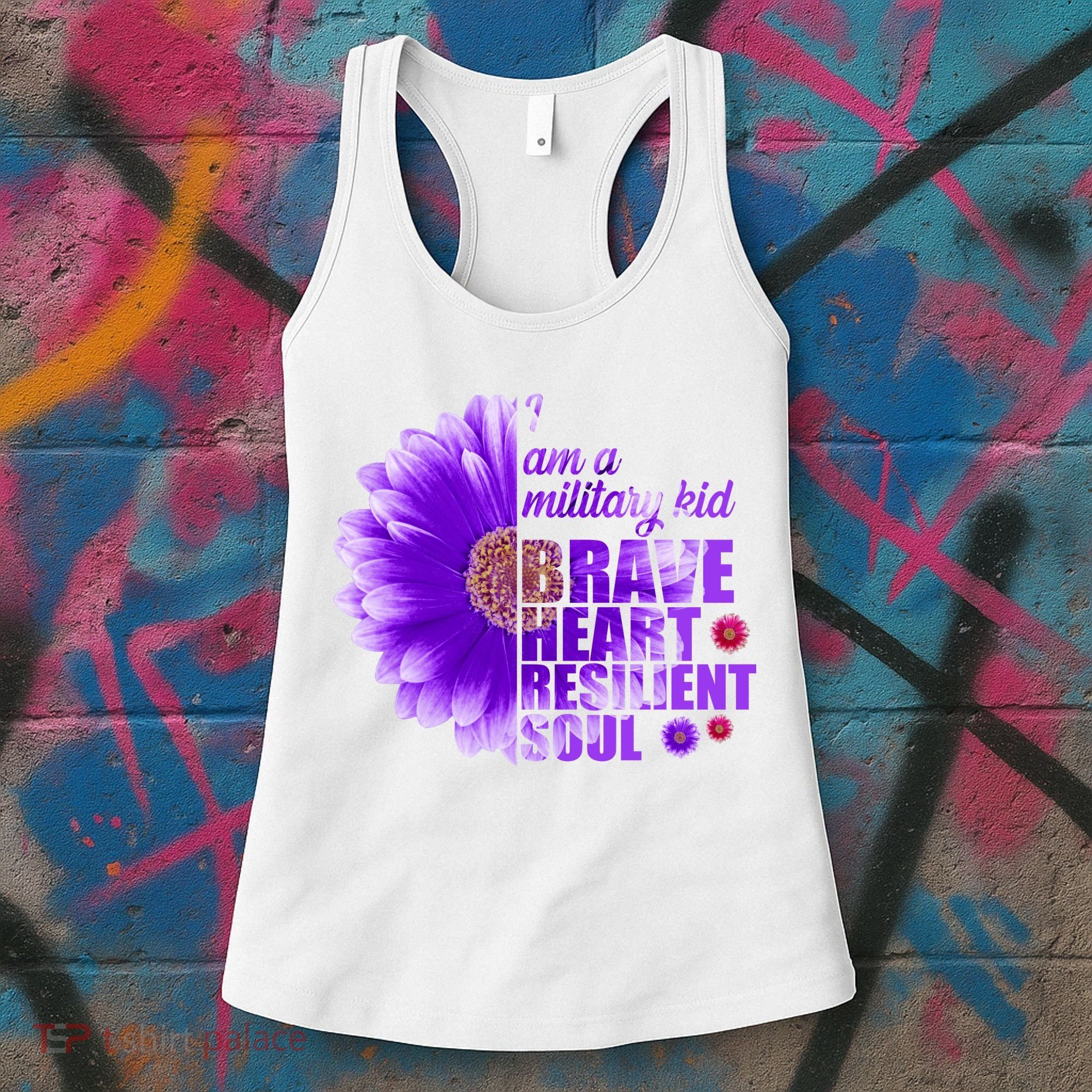 I Am A Military Child Brave Heart Resilient Soul Sunflower Women's Tank Top