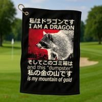 I Am A Dragon And This Dumpster Is My Mountain Of Gold Golf Towel thumb 1