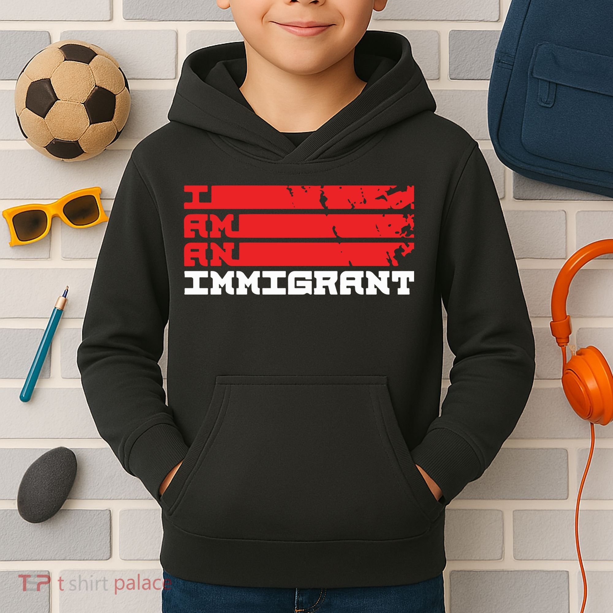 I Am An Immigrant Kids Hoodie