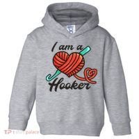 I Am A Hooker Crochet Crocheting Lover Yarn Dealer Cool Gift Toddler Hoodie thumb 0