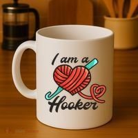 I Am A Hooker Crochet Crocheting Lover Yarn Dealer Cool Gift Coffee Mug thumb 4