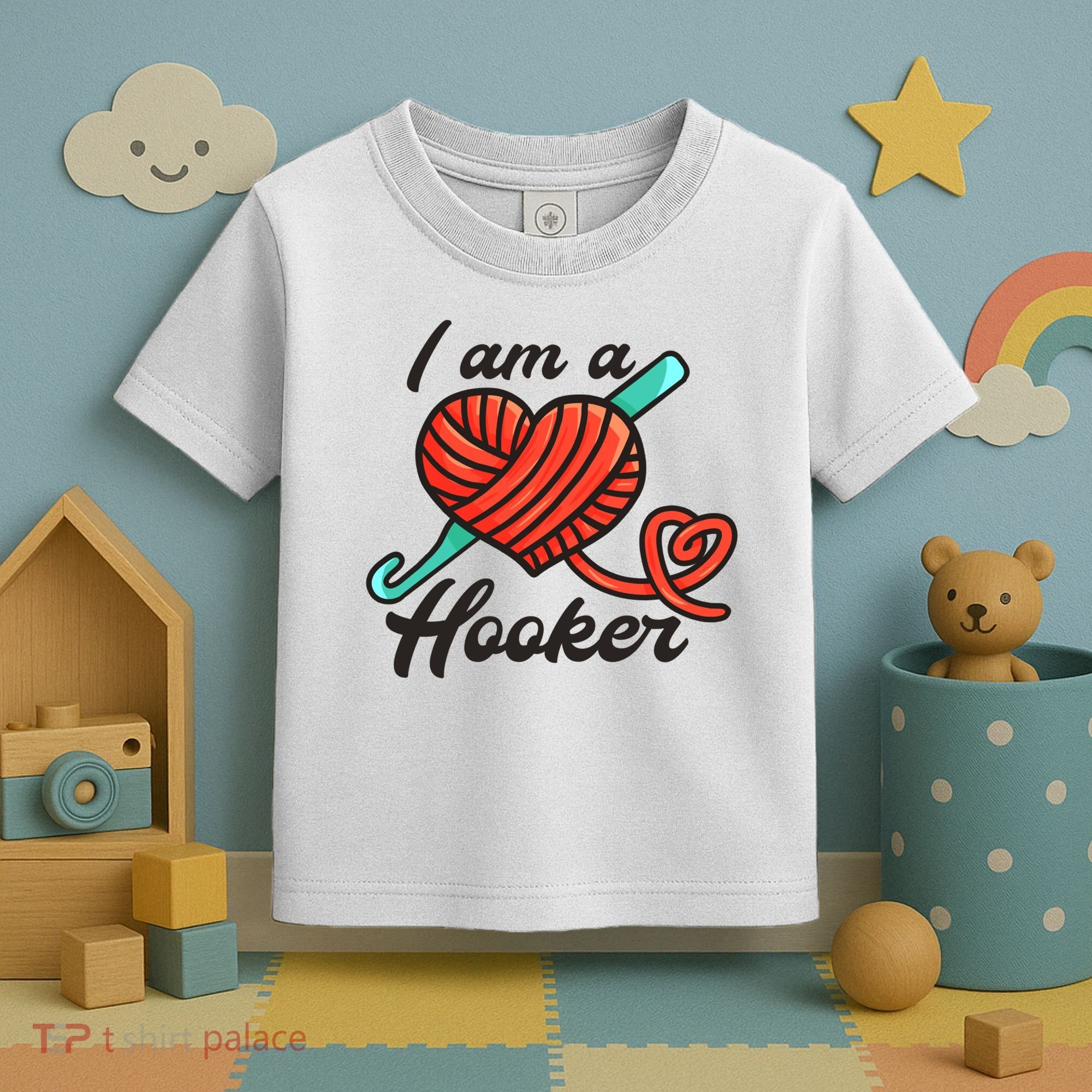 I Am A Hooker Crochet Crocheting Lover Yarn Dealer Cool Gift Toddler T-Shirt