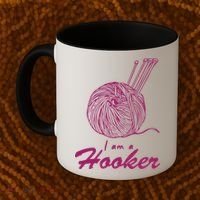 I Am A Hooker Funny Crocheting Crochet Lover Yarn Cool Gift Coffee Mug thumb 2