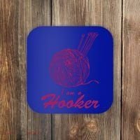 I Am A Hooker Funny Crocheting Crochet Lover Yarn Cool Gift Coaster thumb 0