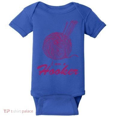 I Am A Hooker Funny Crocheting Crochet Lover Yarn Cool Gift Baby Bodysuit