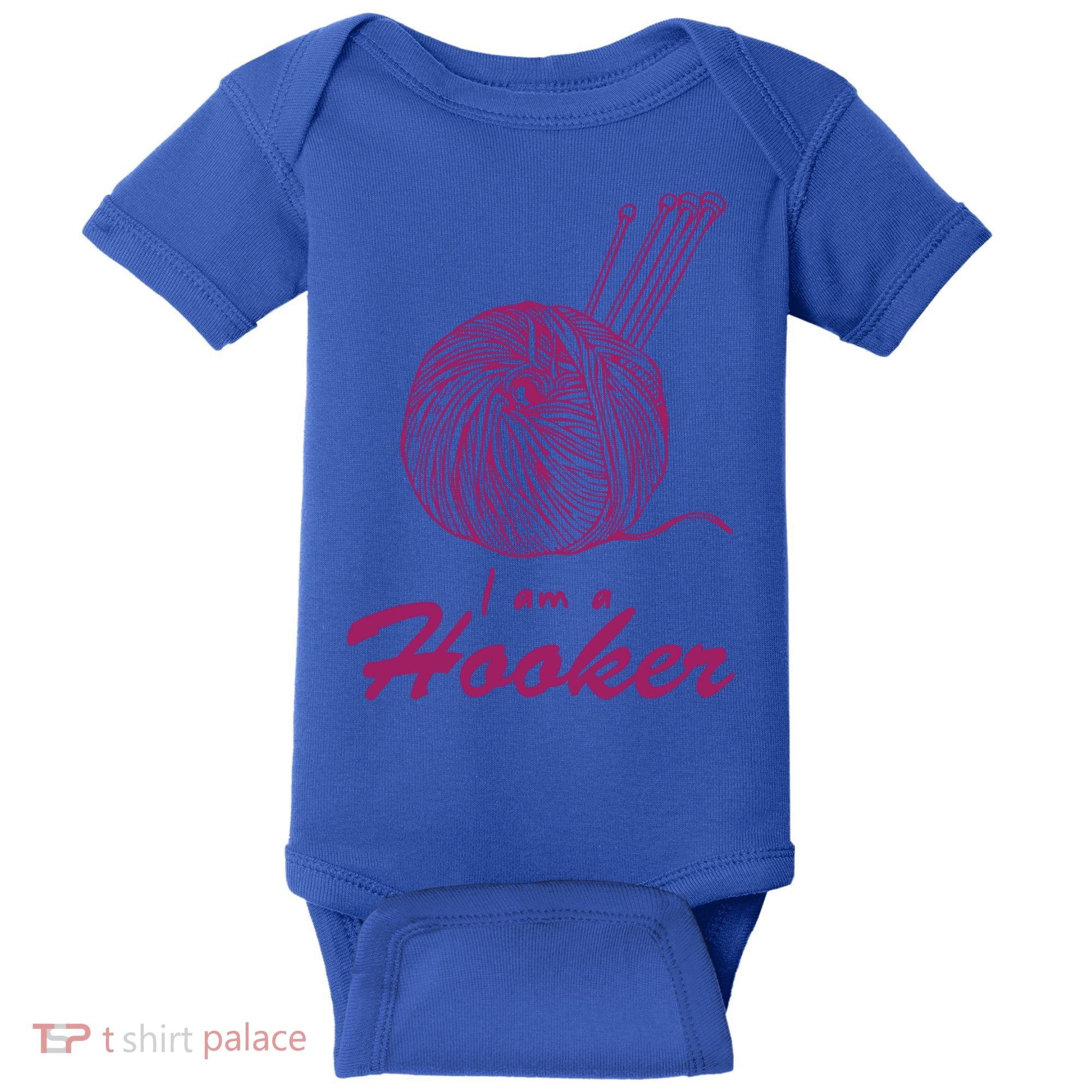 I Am A Hooker Funny Crocheting Crochet Lover Yarn Cool Gift Baby Bodysuit