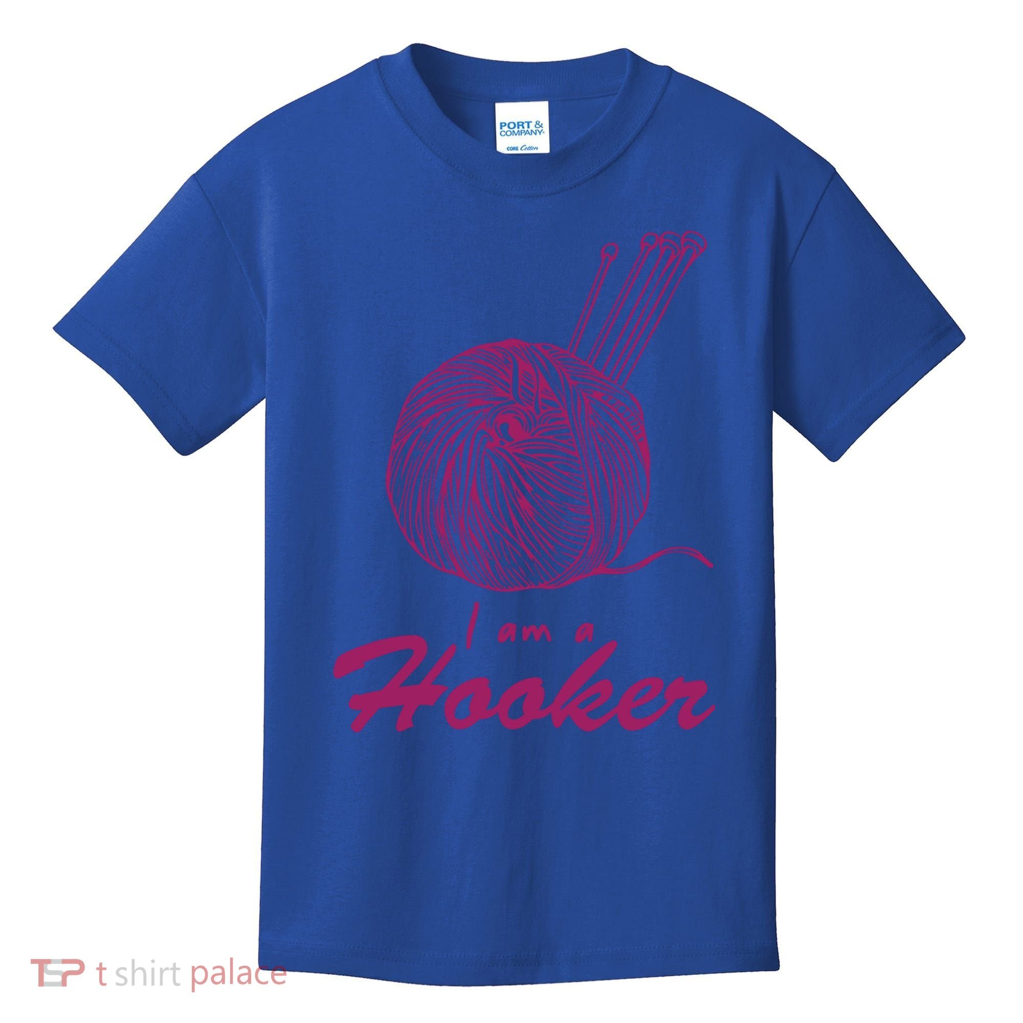 I Am A Hooker Funny Crocheting Crochet Lover Yarn Cool Gift Kids T-Shirt