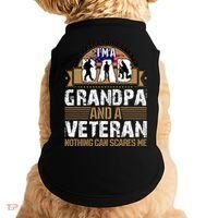 I Am A Dad Grandpa And A Veteran Nothing Can Scares Me Doggie Tank thumb 0