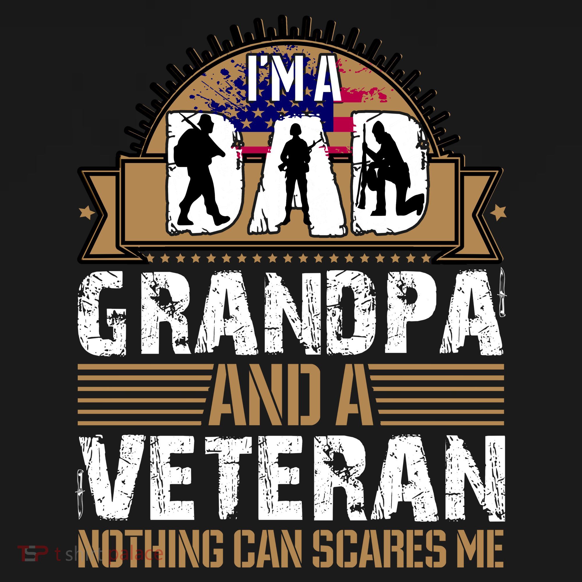 I Am A Dad Grandpa And A Veteran Nothing Can Scares Me Apron