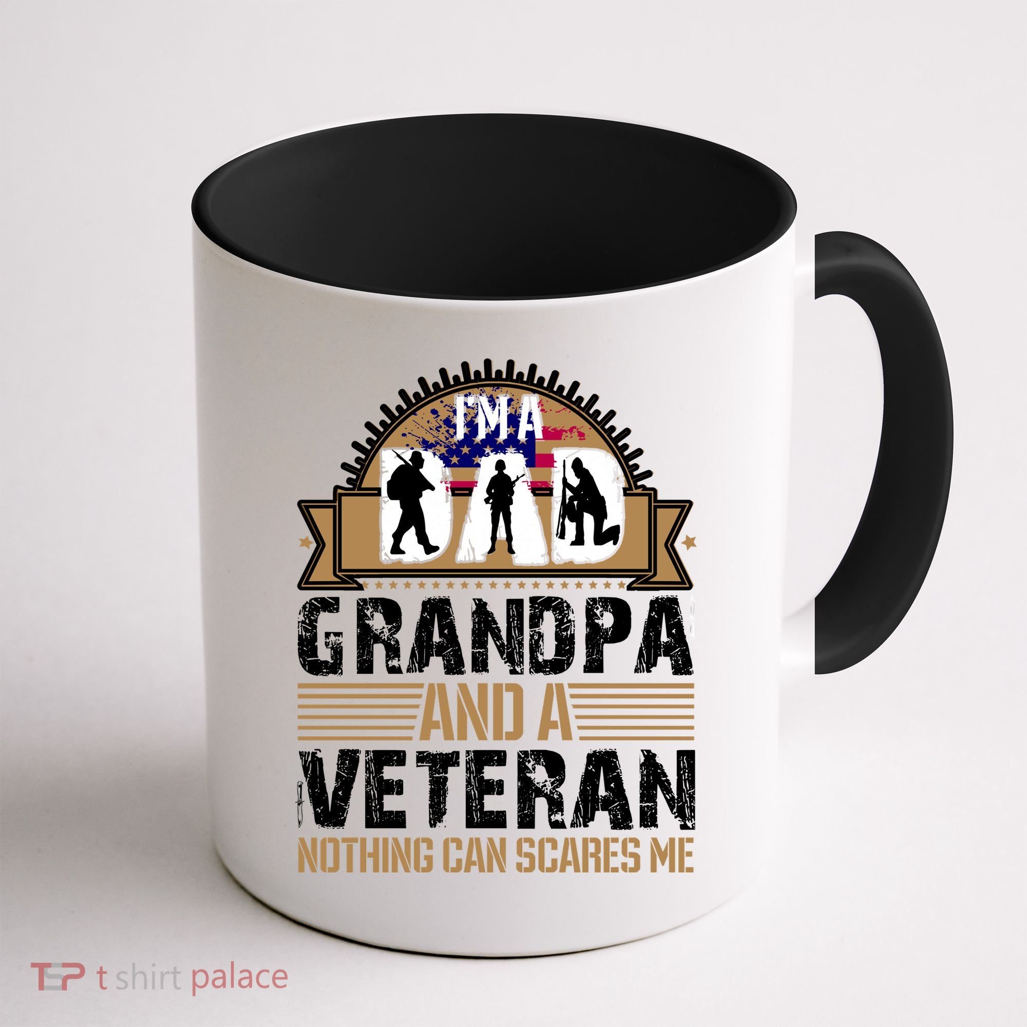 I Am A Dad Grandpa And A Veteran Nothing Can Scares Me Coffee Mug