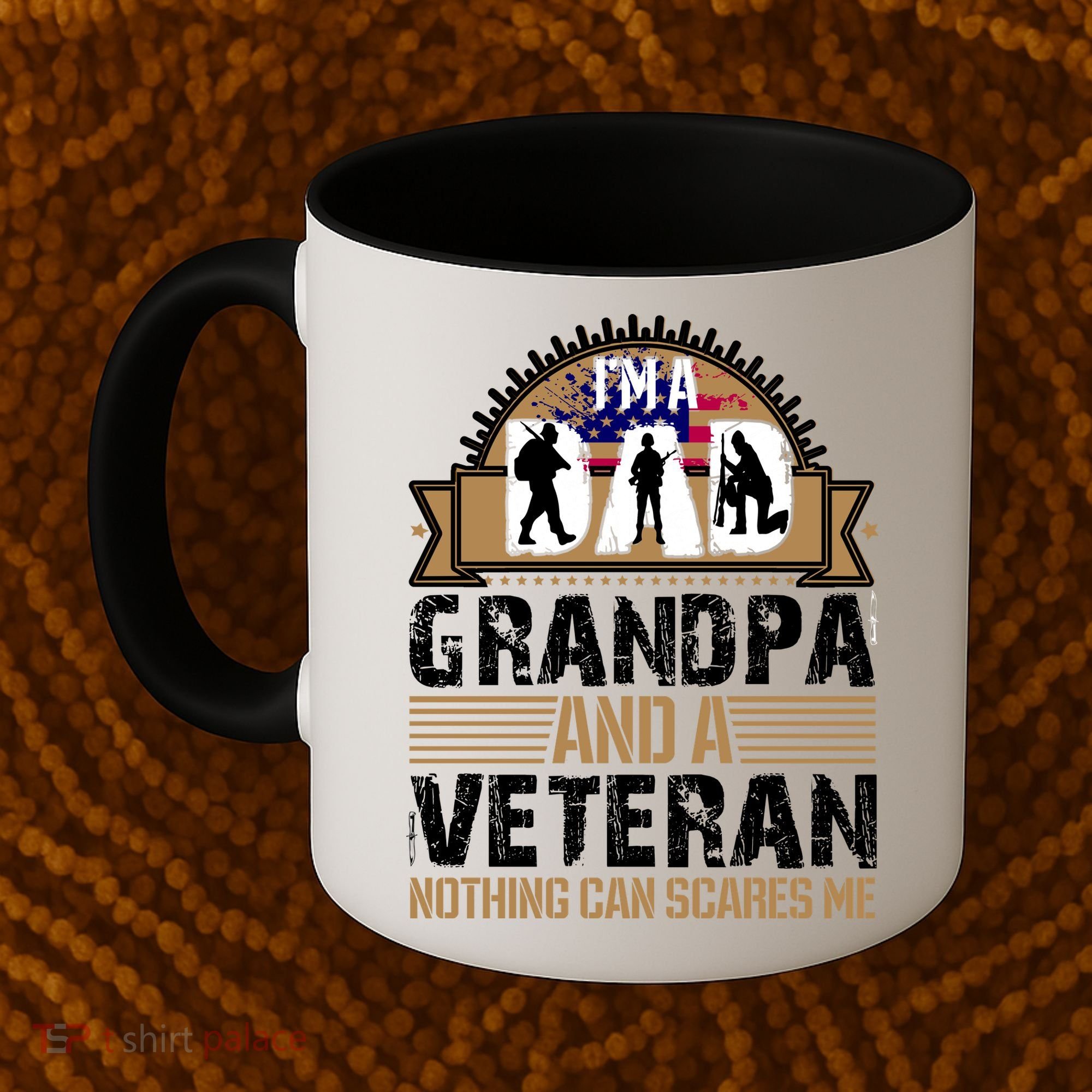 I Am A Dad Grandpa And A Veteran Nothing Can Scares Me Coffee Mug