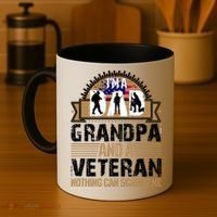 I Am A Dad Grandpa And A Veteran Nothing Can Scares Me Coffee Mug thumb 4