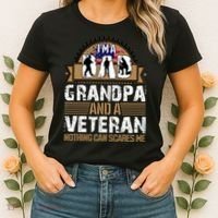 I Am A Dad Grandpa And A Veteran Nothing Can Scares Me Women's T-Shirt thumb 2