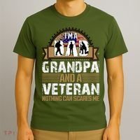 I Am A Dad Grandpa And A Veteran Nothing Can Scares Me T-Shirt thumb 3