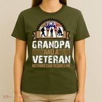 I Am A Dad Grandpa And A Veteran Nothing Can Scares Me T-Shirt thumb 4