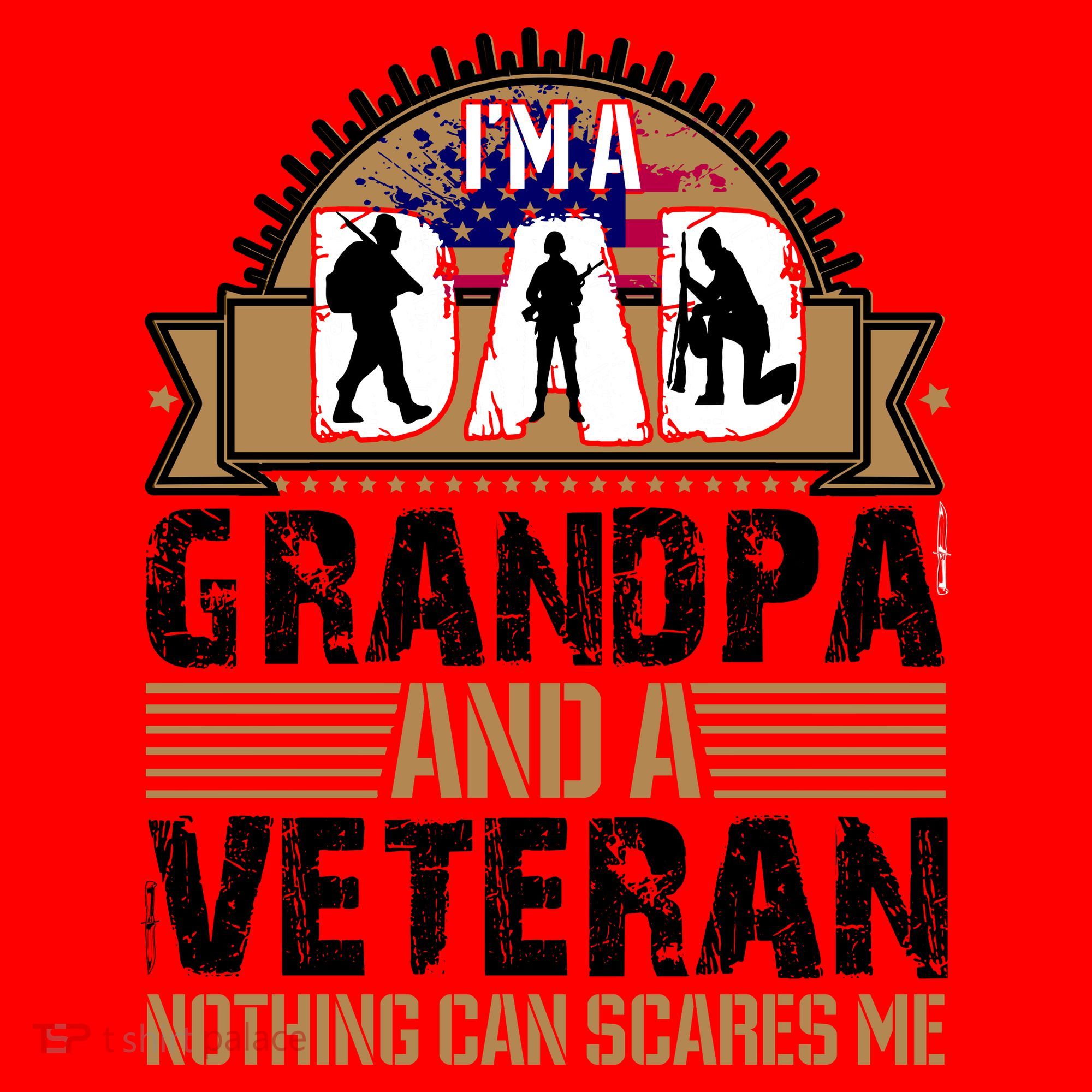 I Am A Dad Grandpa And A Veteran Nothing Can Scares Me Santa Hat