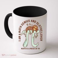 I Am A Math Genius And Sloths Lover Math Is A Piece Of Pi Coffee Mug thumb 0