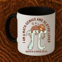 I Am A Math Genius And Sloths Lover Math Is A Piece Of Pi Coffee Mug thumb 2