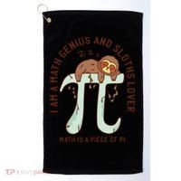 I Am A Math Genius And Sloths Lover Math Is A Piece Of Pi Golf Towel thumb 0