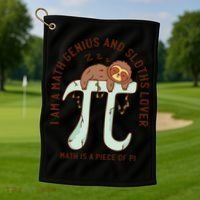 I Am A Math Genius And Sloths Lover Math Is A Piece Of Pi Golf Towel thumb 1