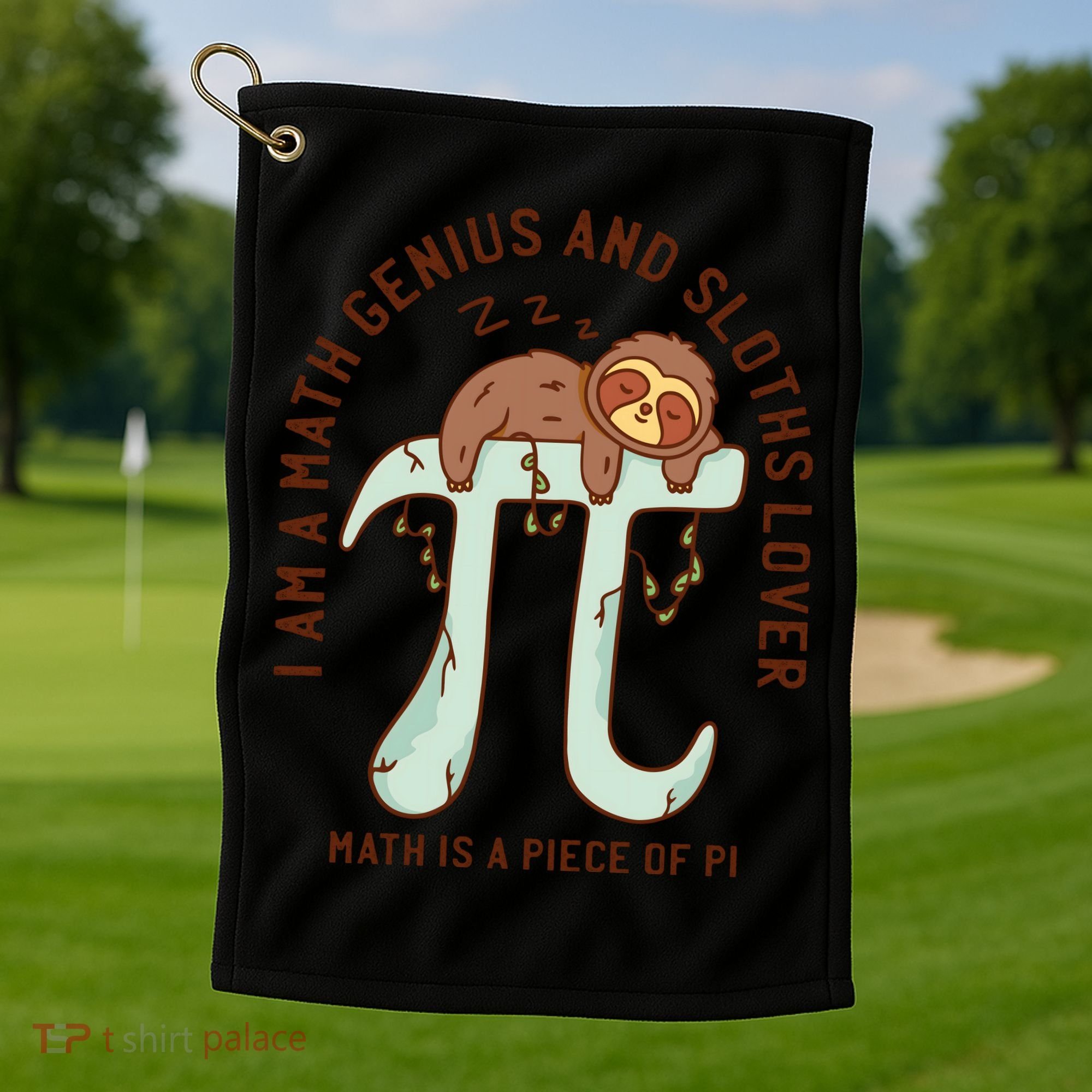 I Am A Math Genius And Sloths Lover Math Is A Piece Of Pi Golf Towel