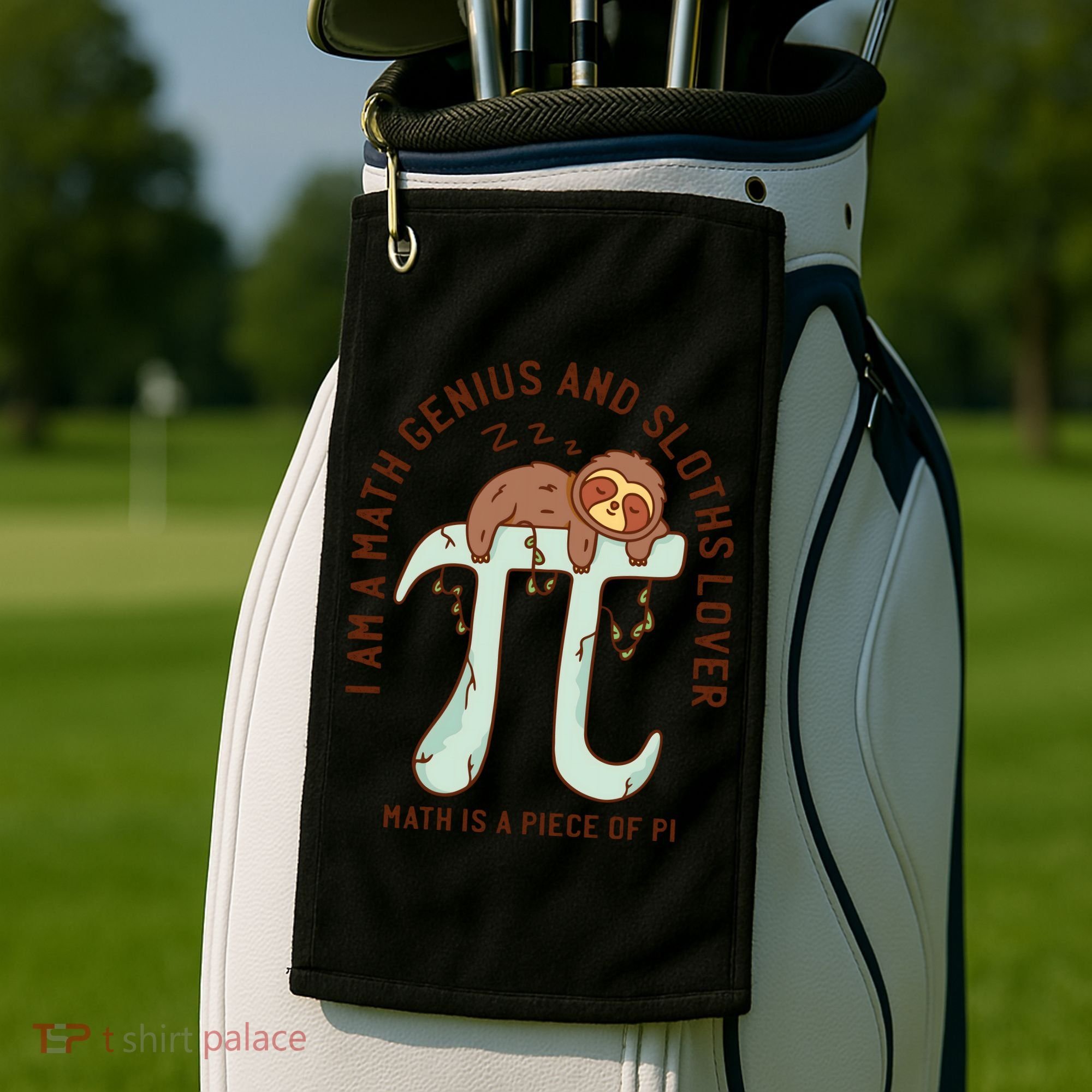 I Am A Math Genius And Sloths Lover Math Is A Piece Of Pi Golf Towel