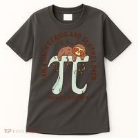 I Am A Math Genius And Sloths Lover Math Is A Piece Of Pi Tall T-Shirt thumb 0