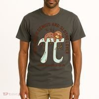 I Am A Math Genius And Sloths Lover Math Is A Piece Of Pi Tall T-Shirt thumb 2