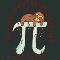 I Am A Math Genius And Sloths Lover Math Is A Piece Of Pi Baby Bodysuit thumb 2