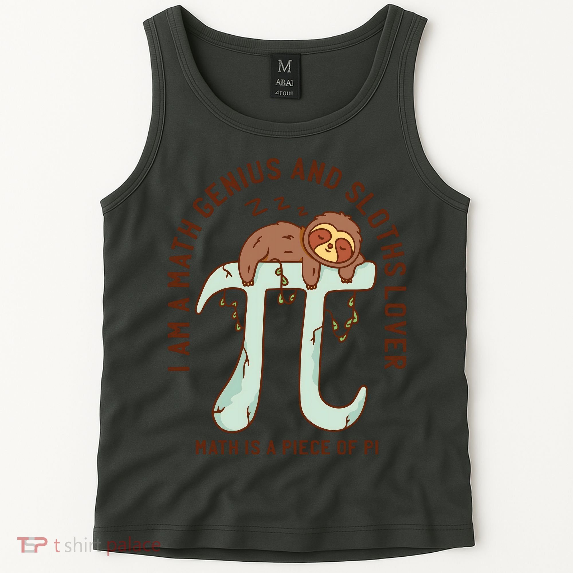 I Am A Math Genius And Sloths Lover Math Is A Piece Of Pi Tank Top