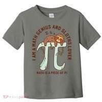 I Am A Math Genius And Sloths Lover Math Is A Piece Of Pi Toddler T-Shirt thumb 0