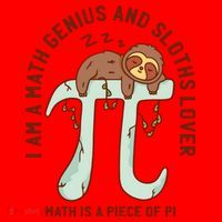 I Am A Math Genius And Sloths Lover Math Is A Piece Of Pi Santa Hat thumb 1