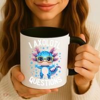 I Ask Axolotl Questions Funny  Cute Salamander  Coffee Mug thumb 3