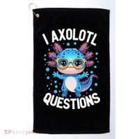 I Ask Axolotl Questions Funny  Cute Salamander  Golf Towel thumb 0