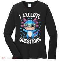 I Ask Axolotl Questions Funny  Cute Salamander  Women's Long Sleeve Shirt thumb 0