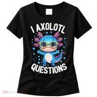 I Ask Axolotl Questions Funny  Cute Salamander  Women's T-Shirt thumb 0