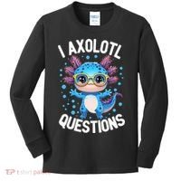 I Ask Axolotl Questions Funny  Cute Salamander  Kids Long Sleeve Shirt thumb 0