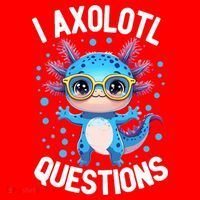 I Ask Axolotl Questions Funny  Cute Salamander  Santa Hat thumb 1