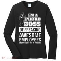 I Am A Proud Boss Of Freaking Awesome Employees Women's Long Sleeve Shirt thumb 0