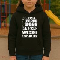 I Am A Proud Boss Of Freaking Awesome Employees Kids Hoodie thumb 3