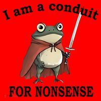 I Am A Conduit For Nonsense Funny Frog With Sword Santa Hat thumb 1