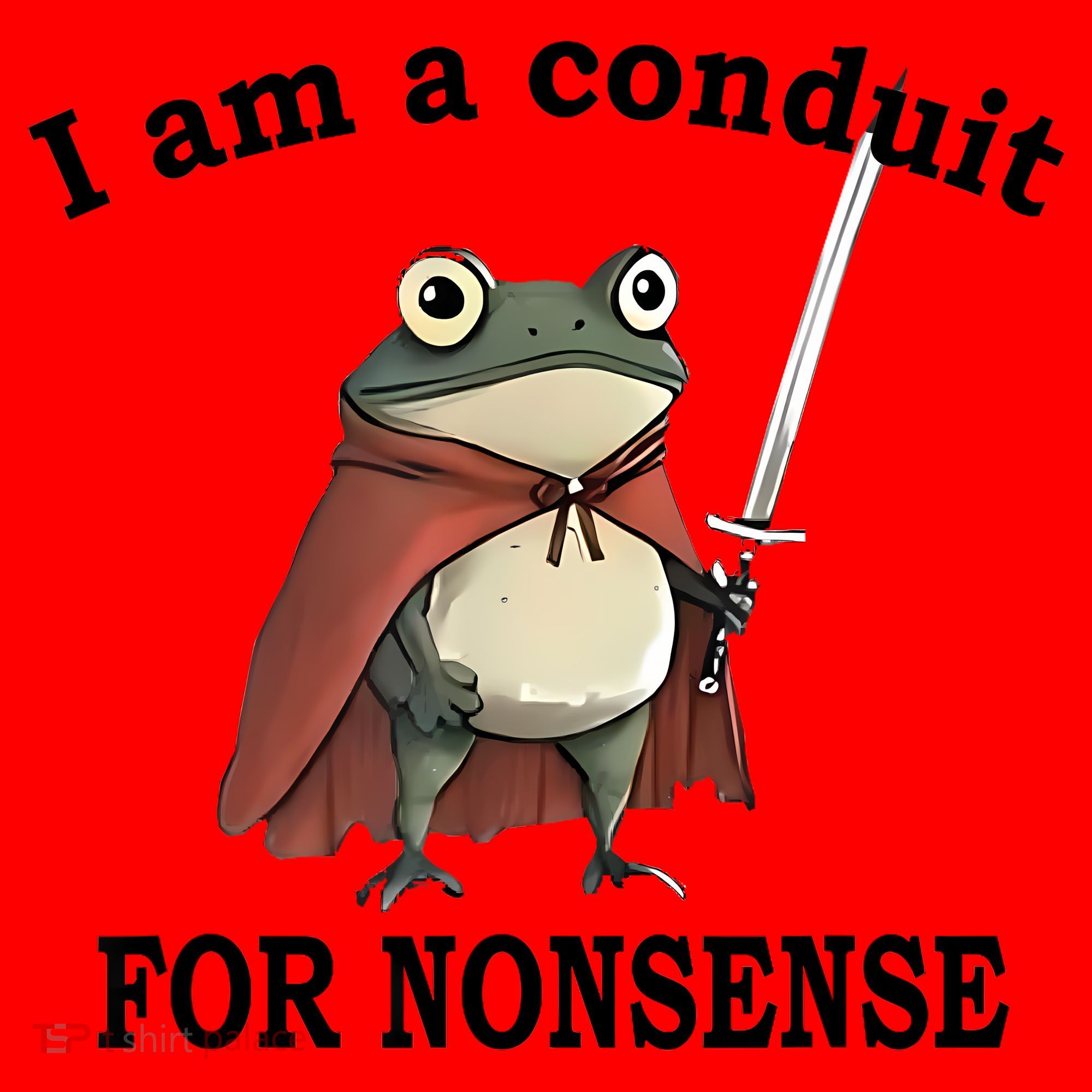 I Am A Conduit For Nonsense Funny Frog With Sword Santa Hat