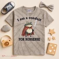 I Am A Conduit For Nonsense Funny Frog With Sword Kids Tie-Dye T-Shirt thumb 2
