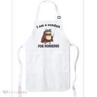 I Am A Conduit For Nonsense Funny Frog With Sword Apron thumb 0