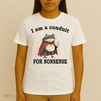 I Am A Conduit For Nonsense Funny Frog With Sword T-Shirt thumb 4
