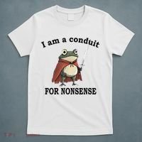 I Am A Conduit For Nonsense Funny Frog With Sword T-Shirt thumb 5