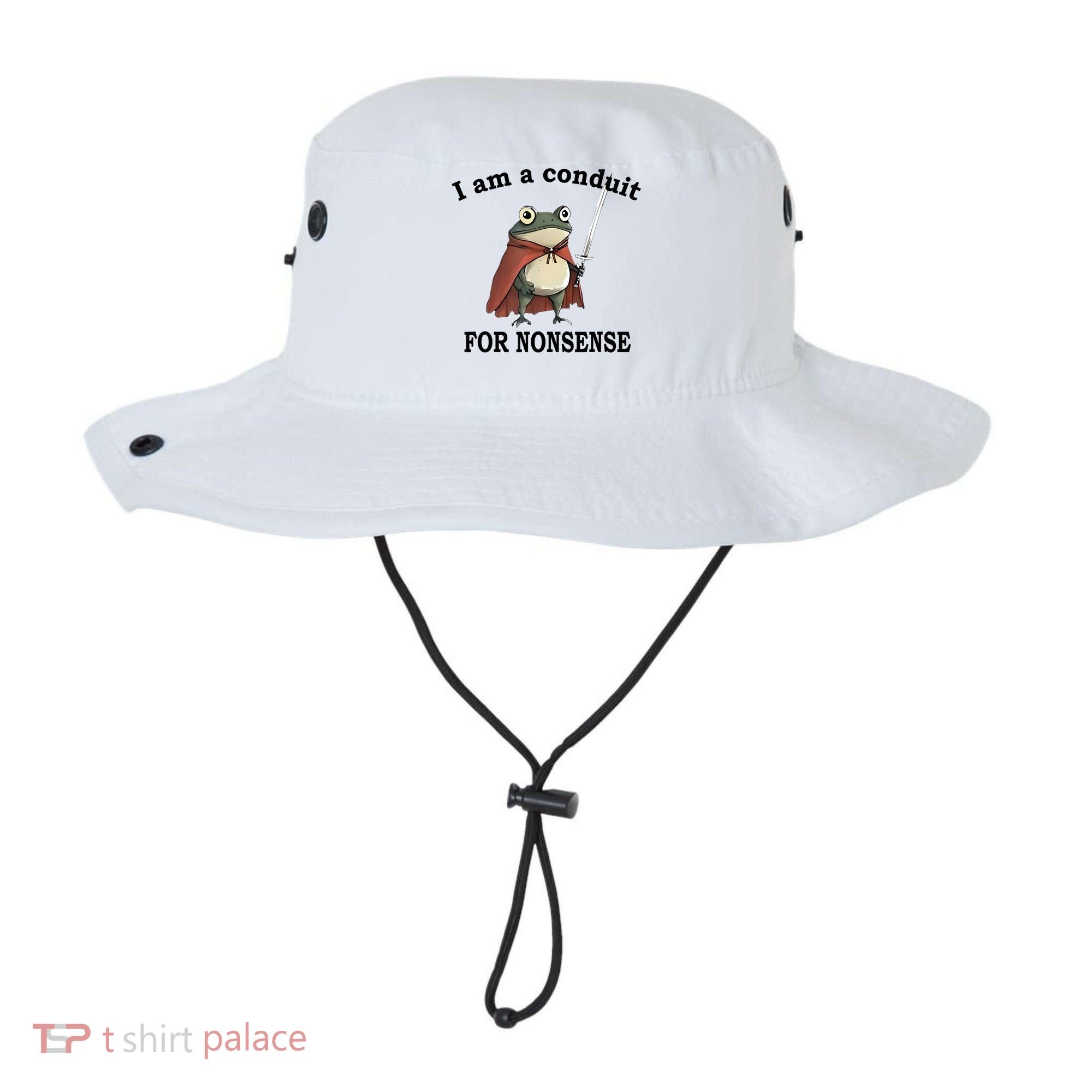 I Am A Conduit For Nonsense Funny Frog With Sword Bucket Hat