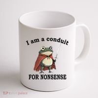I Am A Conduit For Nonsense Funny Frog With Sword Coffee Mug thumb 1
