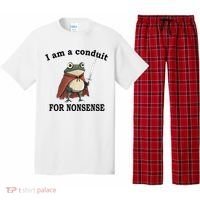 I Am A Conduit For Nonsense Funny Frog With Sword Pajama Set thumb 0