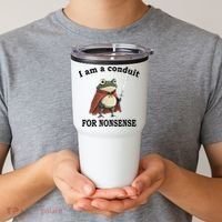 I Am A Conduit For Nonsense Funny Frog With Sword Tumbler thumb 2